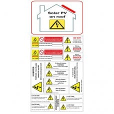 Hazard warning label bundle for solar PV system