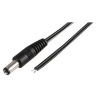 2.1mm DC Plug to Bare Ends Power Lead 1.5m