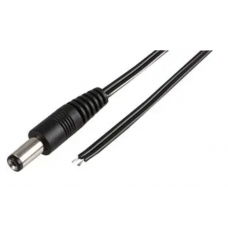 2.1mm DC Plug to Bare Ends Power Lead 1.5m