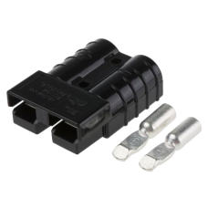 Anderson 50A Black Connector with 10mm terminals - quick cable connect & disconnect