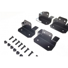 Black Solar Aluminium mounting brackets - set of 4 - inc screws