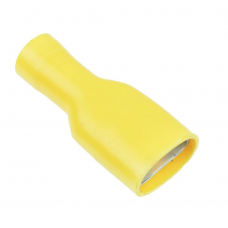 10 x Yellow fully pre-insulated 6.3mm FEMALE SPADE TERMINAL